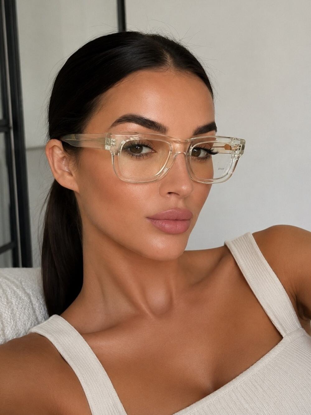 New Victoria Beckham VB2671 771 Transparent Square Frame Glasses Authentic